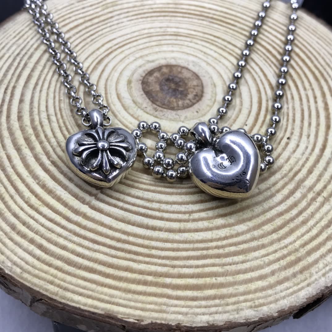 Chrome Hearts Lotus Flower Heart Locket Necklace
